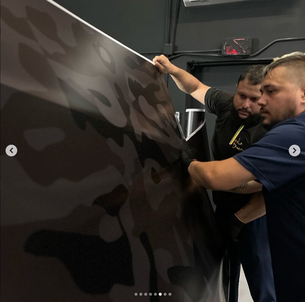 Tesla Cybertruck window tinting and wrap. Working hard.